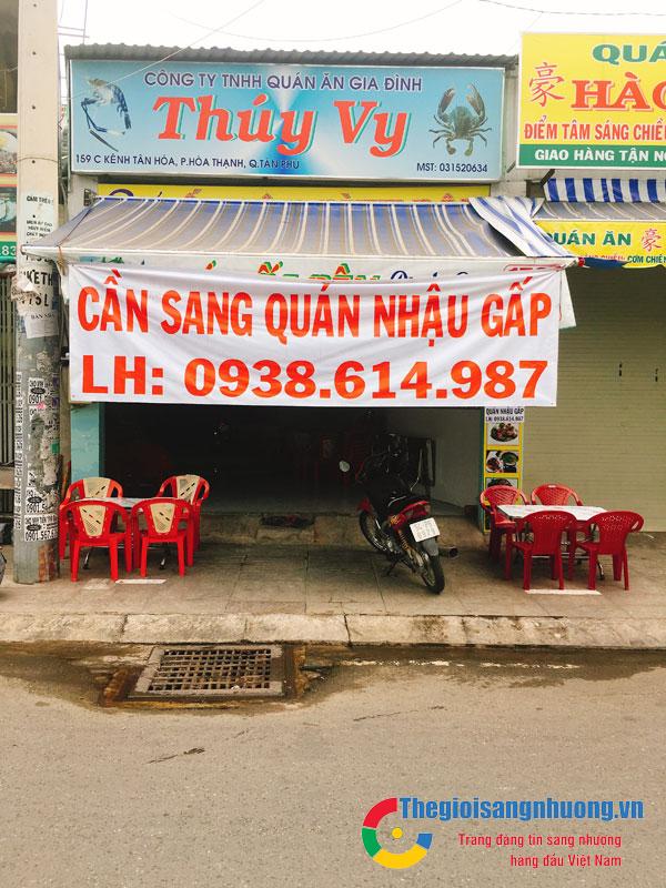 Cần sang gấp quán nhậu  ĐC: 159C Kênh Tân Hóa , Tân Phú.