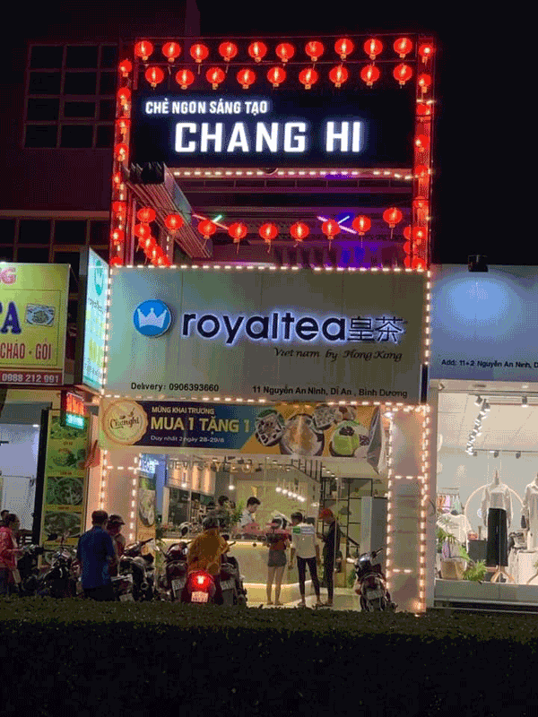 Sang quán Chè Changhi và Trà sữa Royaltea tại Dĩ An 